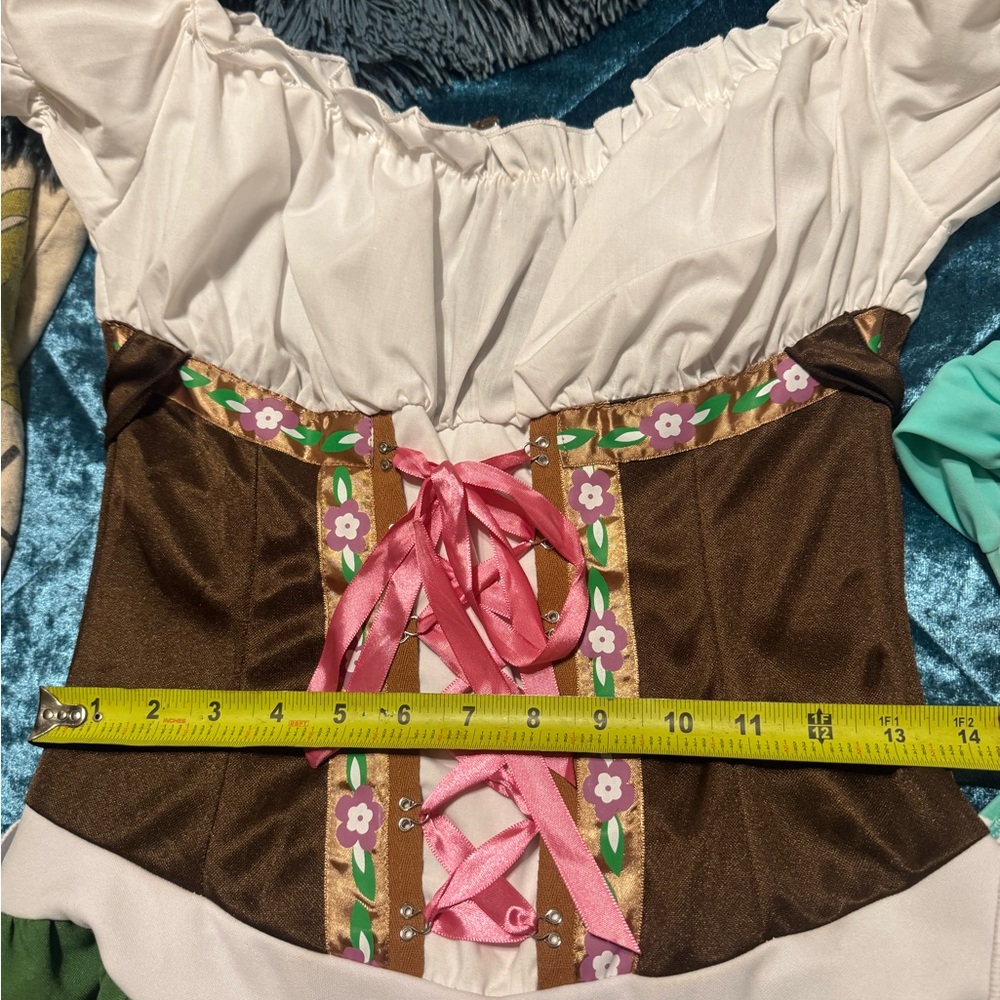 Leg Avenue German Dirndl Brown & White Peasant Dress - Oktoberfest 🇩🇪 - Picture 11 of 13